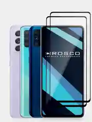 1-2 шт стекло для Samsung Galaxy A51/ A52/ M31s защитное ROSCO олеофобное c черной рамкой