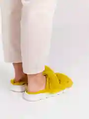 Желтый тапочки домашние, женские, мужские, меховые