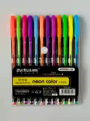 Аметистовый ручки гелевые цветные "Neon color" набор 12 шт, блестящие, с блестками, неоновые, пастель