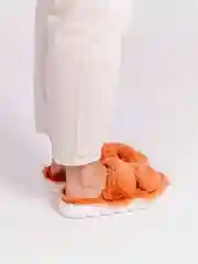 Оранжевый тапочки домашние, женские, мужские, меховые