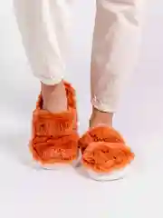Оранжевый тапочки домашние, женские, мужские, меховые