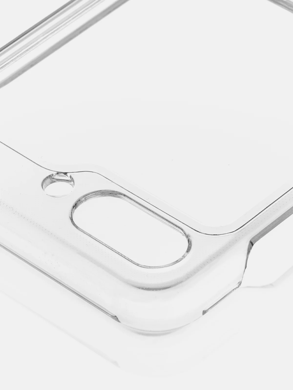 Прозрачный складной чехол для Samsung Galaxy Z Flip 5 пластиковый ROSCO прозрачный с защитой камер