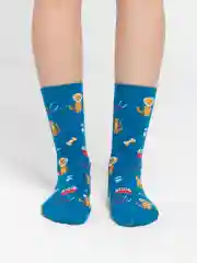 Индиго носки с принтом "Cool", унисекс
