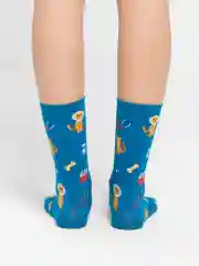 Индиго носки с принтом "Cool", унисекс