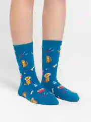 Индиго носки с принтом "Cool", унисекс
