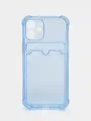 Синий чехол для iPhone 11 с карманом для карт, прозрачный