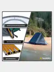 Палатка туристическая Talberg BURTON 1, цвет: зеленый