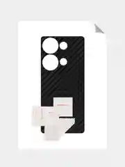 Черный защитная пленка для Xiaomi Redmi Note 13 4G под карбон на заднюю часть,кожу,назад