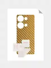 Золотой защитная пленка для Xiaomi Redmi Note 13 4G под карбон на заднюю часть,кожу,назад
