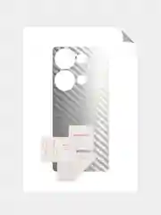 Серебряный защитная пленка для Xiaomi Redmi Note 13 4G под карбон на заднюю часть,кожу,назад