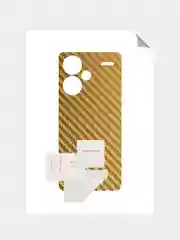 Золотой защитная пленка для Xiaomi Redmi Note 13 Pro+ (Plus) под карбон на заднюю часть,кожу,назад