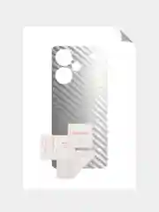 Серебряный защитная пленка для Xiaomi Redmi Note 13 Pro+ (Plus) под карбон на заднюю часть,кожу,назад
