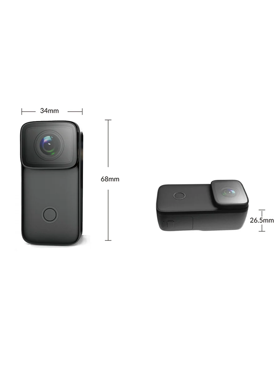 Экшн камера SJCam C200 черная с цифровым стабилизатором, водонепроницаемая 4K Ultra HD