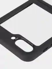 Прозрачный чехол для Samsung Galaxy Z Flip 5 пластиковый ROSCO противоударный, силиконовая окантовка