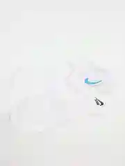 Голубой носки женские белые короткие с вышивкой