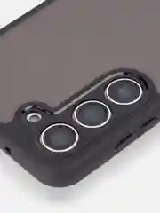 Черный чехол для Samsung Galaxy S23 пластиковый ROSCO противоударный с силиконовой окантовкой