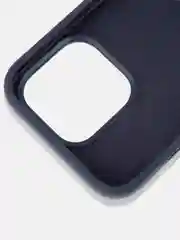 Темно-синий чехол для Apple iPhone 15 Pro силиконовый ROSCO с мягкой подкладкой из микрофибры, матовый