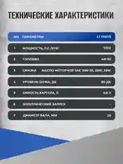 Двигатель бензиновый ELECTROLITE LT 170F/S (7 л.с ручной стартер, вал 20 мм, 4-х тактный)