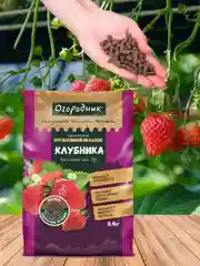 Удобрение сухое Огородник органоминеральное для клубники гранулированное 0,9 кг
