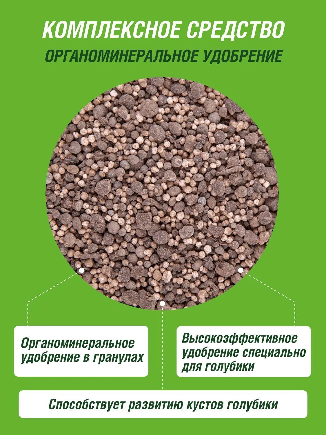 Удобрение сухое Робин Грин органоминеральное для голубики коробка 1 кг