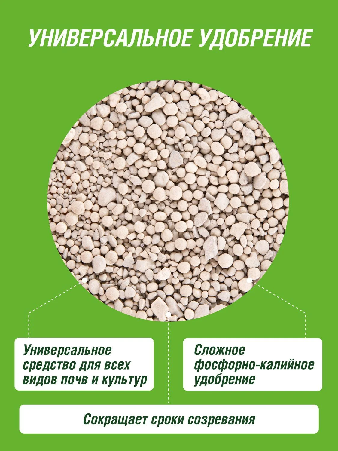 Удобрение сухое Фаско Суперфосфат минеральное гранулированное 1кг
