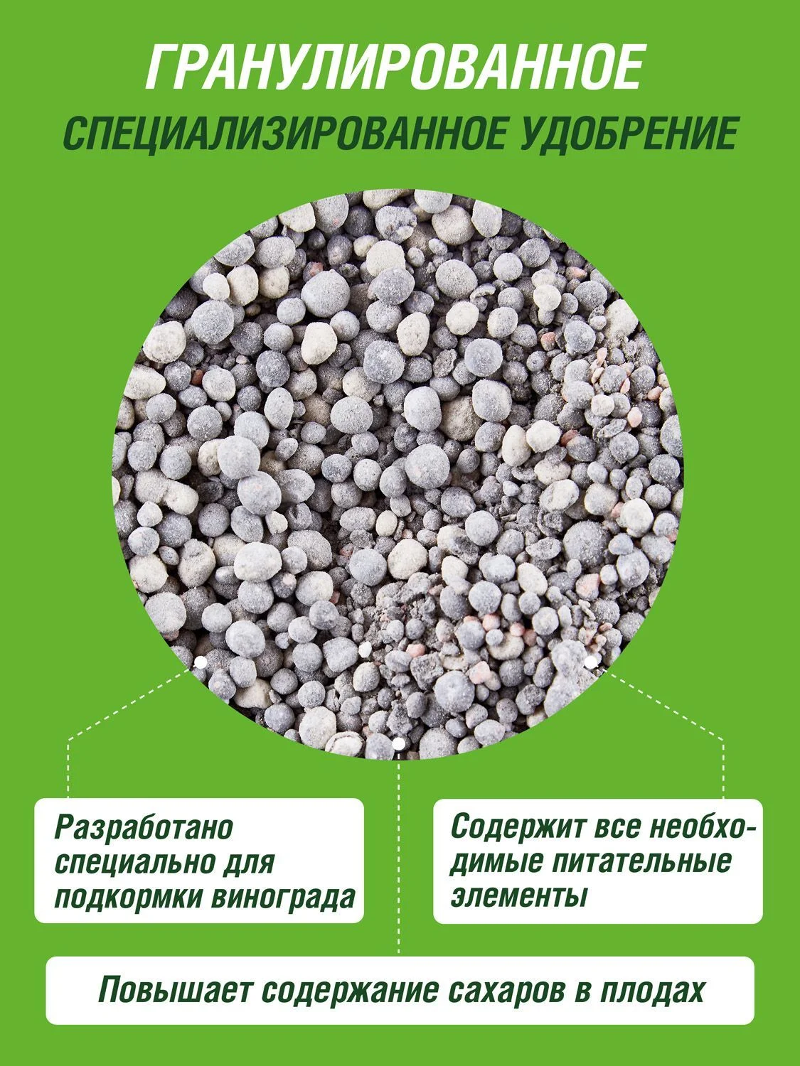 Удобрение сухое Фаско 5М минеральное для Винограда гранулированное 1 кг