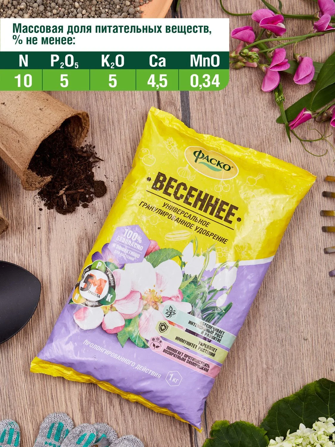 Удобрение сухое Фаско 5М минеральное Весна гранулированное 1 кг