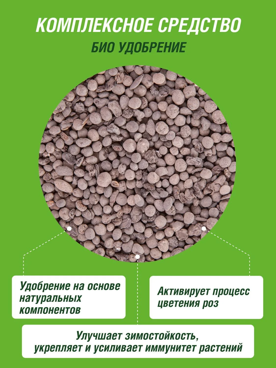 Удобрение сухое Фаско БИО Розы и цветущие многолетники гранулированное коробка 1,2