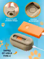 Бежевый меланж паровая щетка для кошек и собак, силиконовая расческа для животных, пуходерка, дешеддер