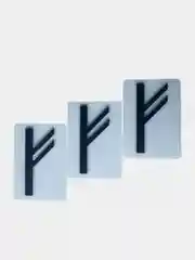 Белый панно на стену, 3D картина из дерева "Скандинавские руны Феху", 40 х 47 см