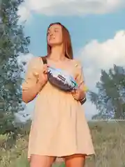 Небесно-голубой сумка-бананка, на пояс, 10 видов
