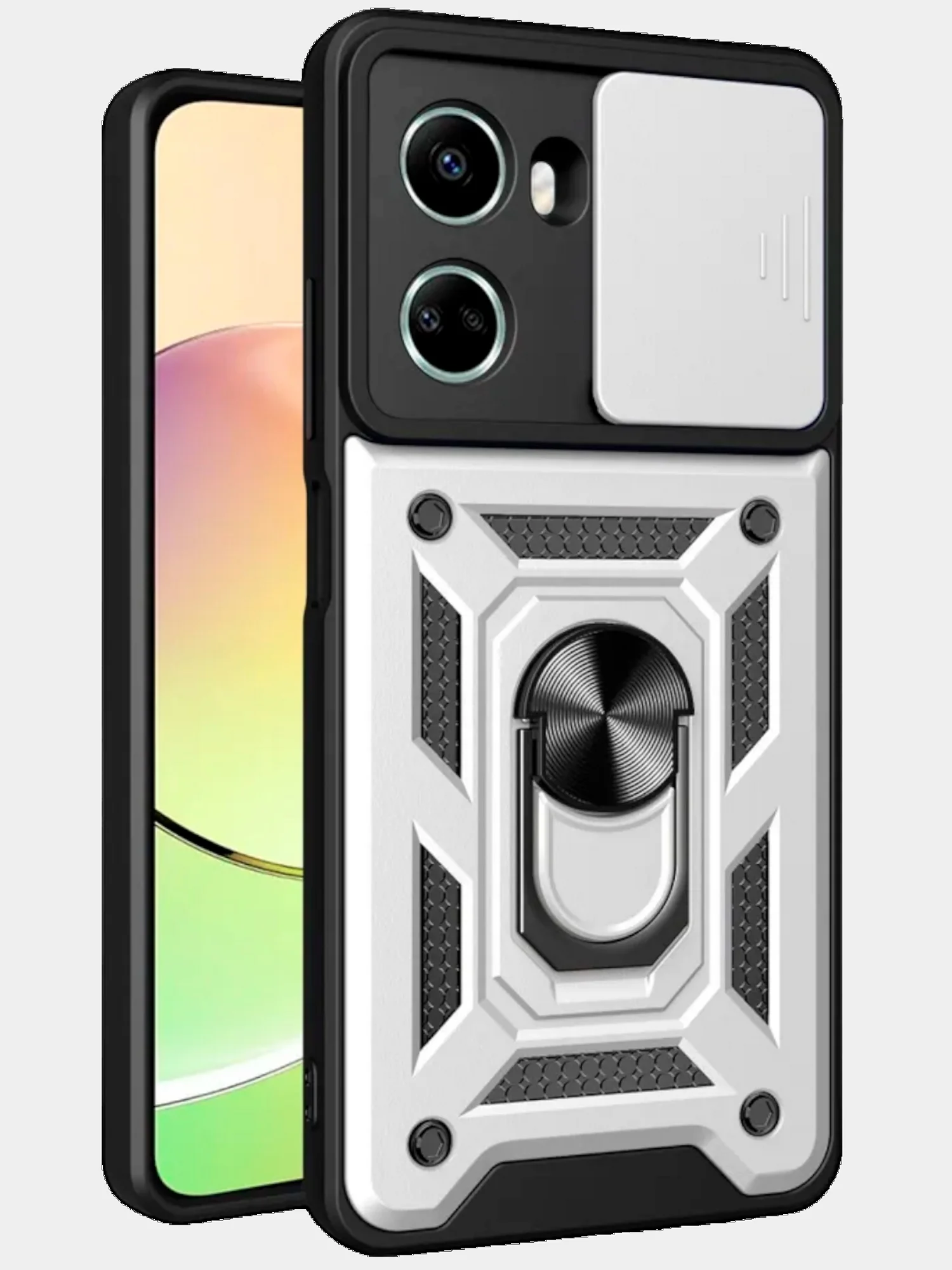 Серебряный чехол противоударный armors для Huawei Nova 10 SE / Нова 10 SE с защитой камеры