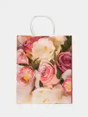 Коралловый крафт пакет подарочный 8 марта, 22х12х27см