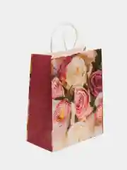 Коралловый крафт пакет подарочный 8 марта, 22х12х27см