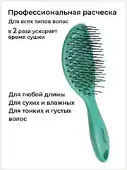 Расческа Zinger OS-5037 бирюзовый, для мокрых и сухих волос