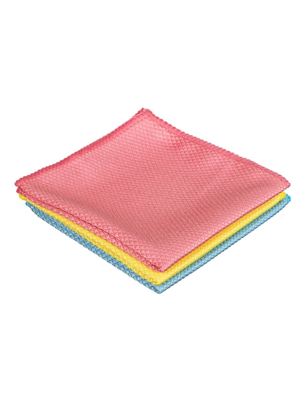 Салфетка из микрофибры, для стекол и зеркал, 30х30 см, 250 г/кв.м., 3 цвета