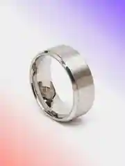 Серебряный кольцо стальное, обручальное, широкое, 8 мм