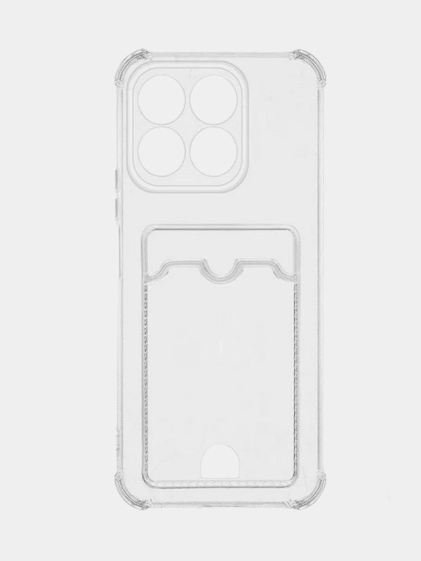Чехол для Honor X8b / Хонор Х8б прозрачный с карманом для карты