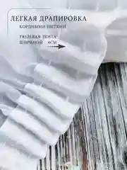 Тюль, вуаль, 300 х 260, в гостиную, однотонный