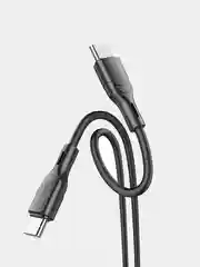 Черный кабель Type-C - Type-C BOROFONE BX99, PD60W 1м силиконовый быстрая зарядка