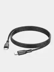 Черный кабель Type-C - Type-C BOROFONE BX99, PD60W 1м силиконовый быстрая зарядка