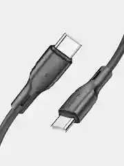Черный кабель Type-C - Type-C BOROFONE BX99, PD60W 1м силиконовый быстрая зарядка