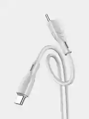 Серый кабель Type-C - Type-C BOROFONE BX99, PD60W 1м силиконовый быстрая зарядка