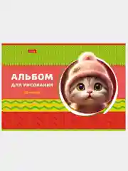 Алый альбом для рисования 40л А4 на скобе 50 видов/Хатбер