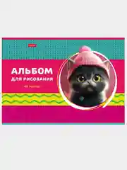 Бежевый меланж альбом для рисования 40л А4 на скобе 50 видов/Хатбер
