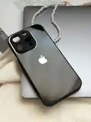 Черный чехол для iPhone 15, 15 Plus, 15 Pro, 15 Pro Max, со стеклянной панелью и защитой камеры