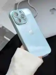 Ледяной чехол для iPhone 15, 15 Plus, 15 Pro, 15 Pro Max, со стеклянной панелью и защитой камеры