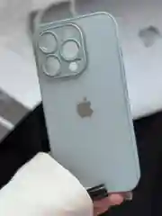 Ледяной чехол для iPhone 15, 15 Plus, 15 Pro, 15 Pro Max, со стеклянной панелью и защитой камеры