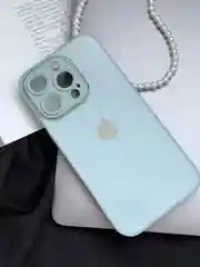 Ледяной чехол для iPhone 15, 15 Plus, 15 Pro, 15 Pro Max, со стеклянной панелью и защитой камеры