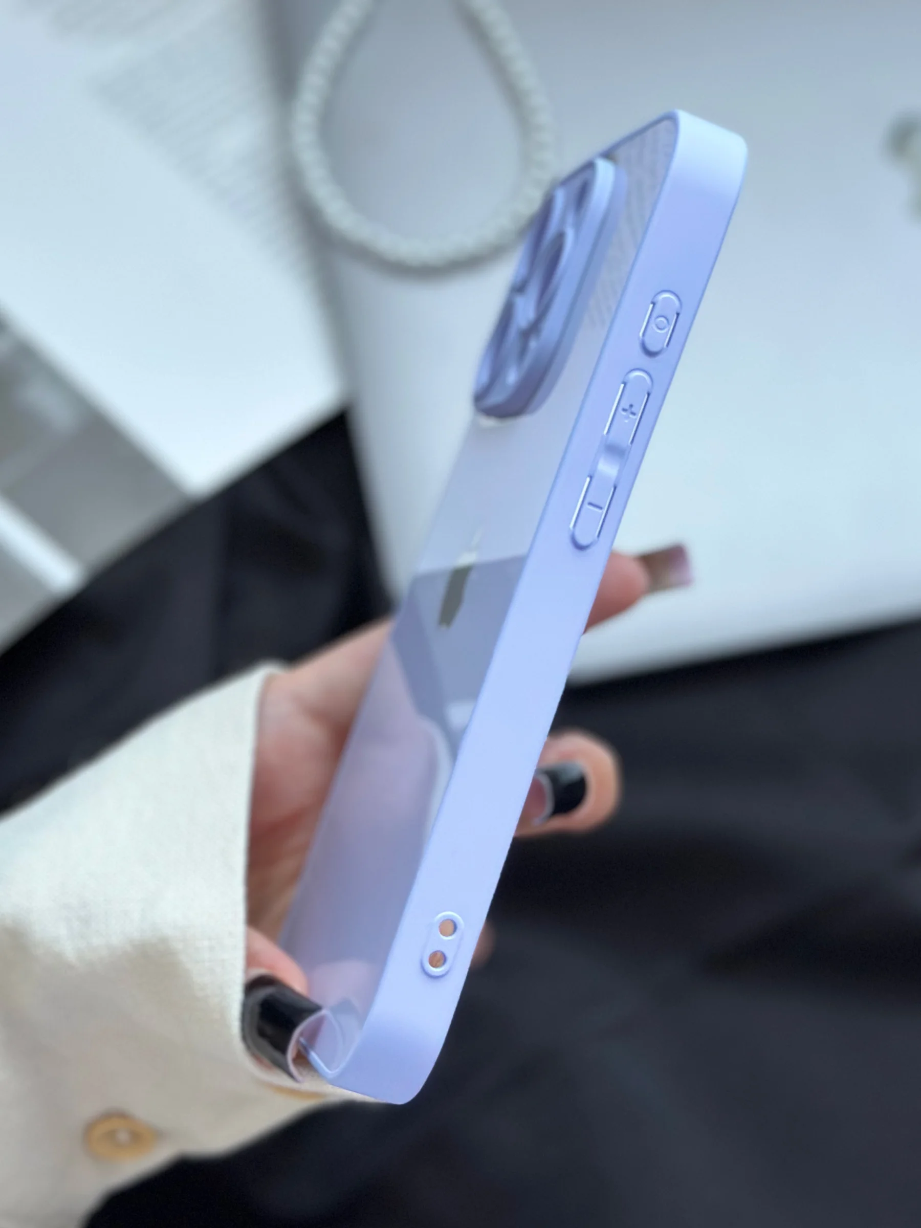 Лавандовый чехол для iPhone 15, 15 Plus, 15 Pro, 15 Pro Max, со стеклянной панелью и защитой камеры